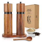 DELUXE™ Gewürzmühlen-Set „Classique" — Natur Akazienholz mit Keramikmahlwerk