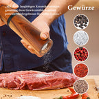 DELUXE™ Gewürzmühlen-Set „Classique" — Natur Akazienholz mit Keramikmahlwerk
