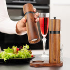 DELUXE™ Gewürzmühlen-Set „Classique" — Natur Akazienholz mit Keramikmahlwerk