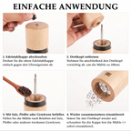 DELUXE™ Gewürzmühlen-Set „Riviera" — Geriffeltes Akazienholz mit Keramikmahlwerk