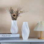 DELUXE™ Keramikvasen-Set „Wave" — Skulpturales Wellendesign in Weiß