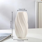 DELUXE™ Keramikvasen-Set „Wave" — Skulpturales Wellendesign in Weiß