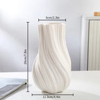DELUXE™ Keramikvasen-Set „Wave" — Skulpturales Wellendesign in Weiß