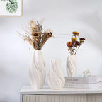 DELUXE™ Keramikvasen-Set „Wave" — Skulpturales Wellendesign in Weiß